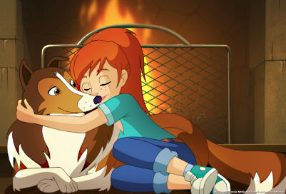 A new animated Lassie with her girl, Zoe